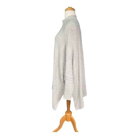 Red Haute Oversized Gray Knit Sweater Tunic Dolman Sleeves Stretchy Small Cozy - Picture 4 of 12